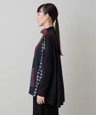 RSKLC70360 TRUNK HIROKO KOSHINO(ヒロココシノ) 【WEB/京王百貨店新宿店限定】アートプリントボトルネックプルオーバー/日本製/洗える ブラック