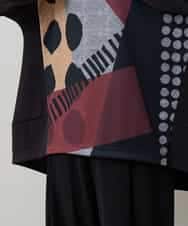 RSKLC70360 TRUNK HIROKO KOSHINO(ヒロココシノ) 【WEB/京王百貨店新宿店限定】アートプリントボトルネックプルオーバー/日本製/洗える ブラック