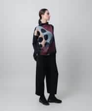 RSKLC70360 TRUNK HIROKO KOSHINO(ヒロココシノ) 【WEB/京王百貨店新宿店限定】アートプリントボトルネックプルオーバー/日本製/洗える ブラック