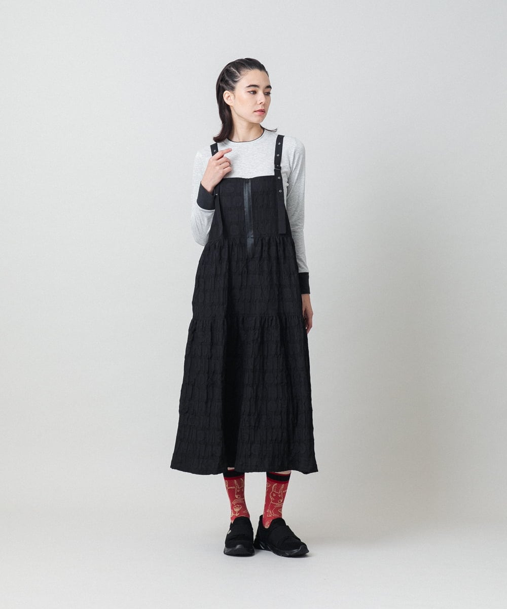 RSKLD07270 TRUNK HIROKO KOSHINO(ヒロココシノ) アルガンオイル配色カットソー/日本製/洗える グレー