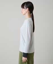 RSKLD07270 TRUNK HIROKO KOSHINO(ヒロココシノ) アルガンオイル配色カットソー/日本製/洗える グレー