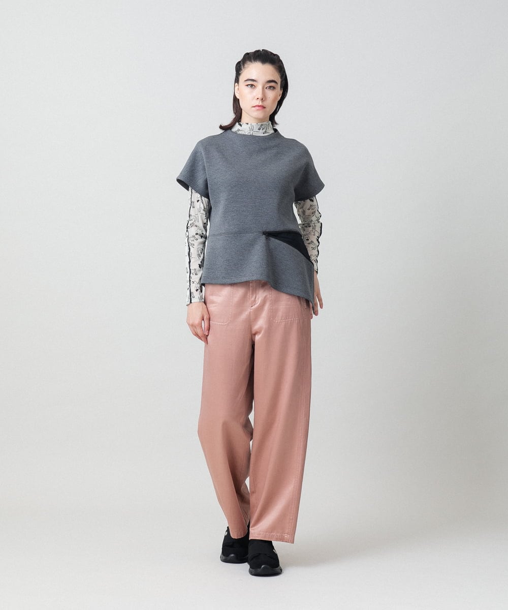 RSKLD11430 TRUNK HIROKO KOSHINO(ヒロココシノ) フォルムチェンジカットソー/洗える グレー