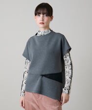 RSKLD11430 TRUNK HIROKO KOSHINO(ヒロココシノ) フォルムチェンジカットソー/洗える グレー