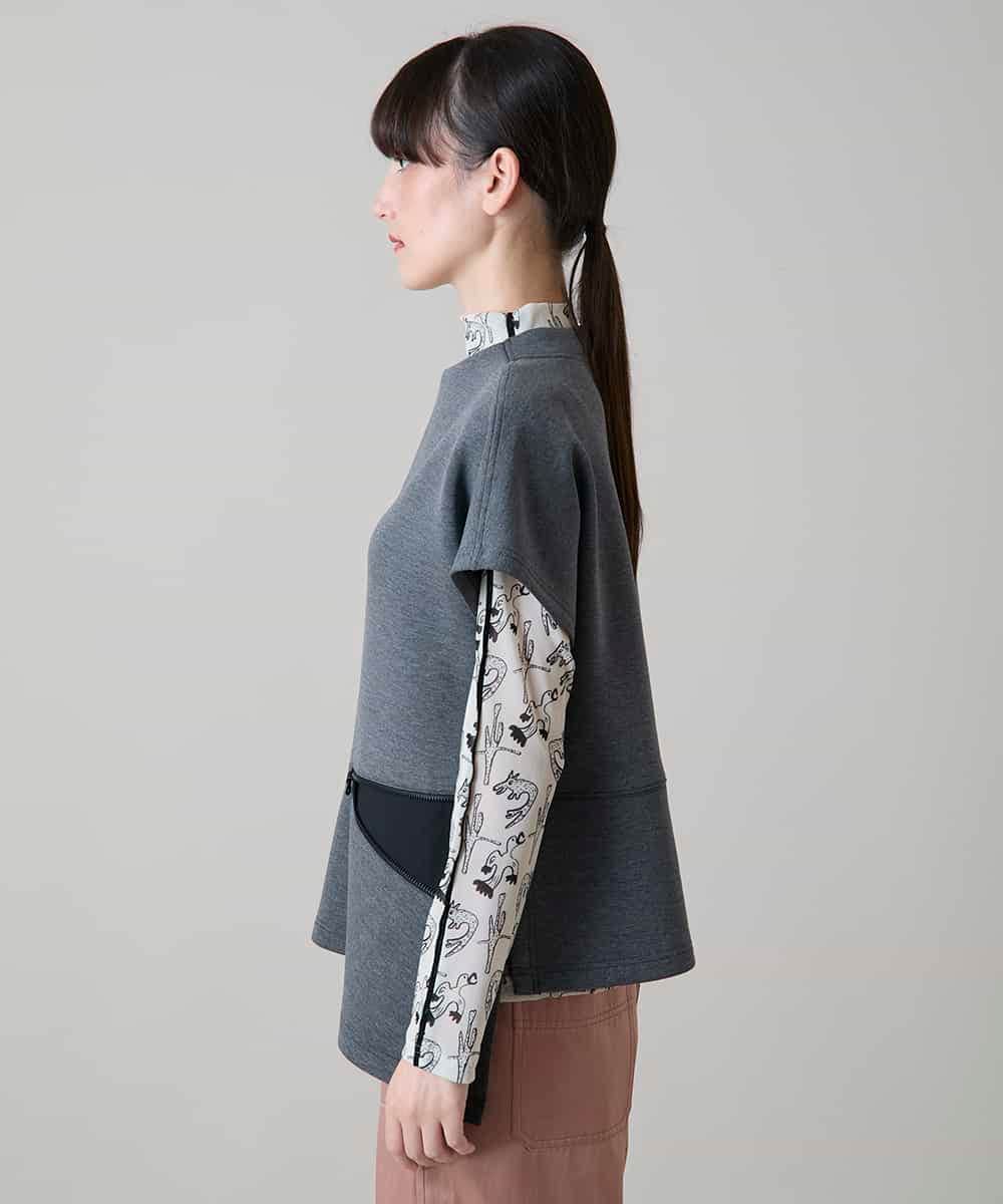 RSKLD11430 TRUNK HIROKO KOSHINO(ヒロココシノ) フォルムチェンジカットソー/洗える グレー
