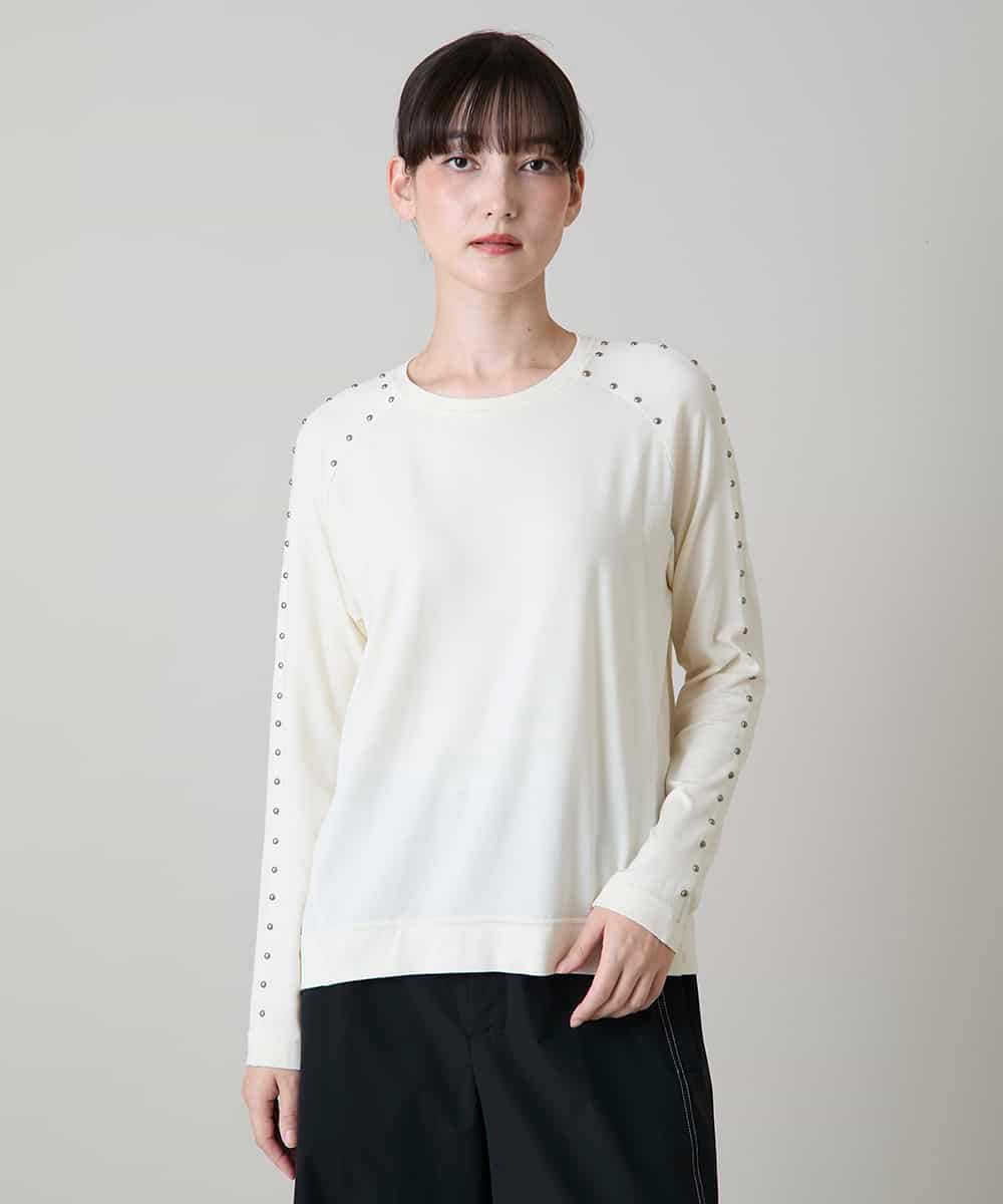 RSKLD15390 TRUNK HIROKO KOSHINO(ヒロココシノ) スタッズアクセントデザインカットソー/洗える アイボリー
