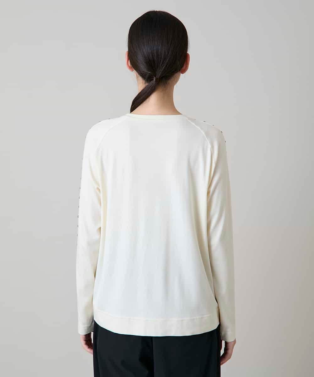 RSKLD15390 TRUNK HIROKO KOSHINO(ヒロココシノ) スタッズアクセントデザインカットソー/洗える アイボリー