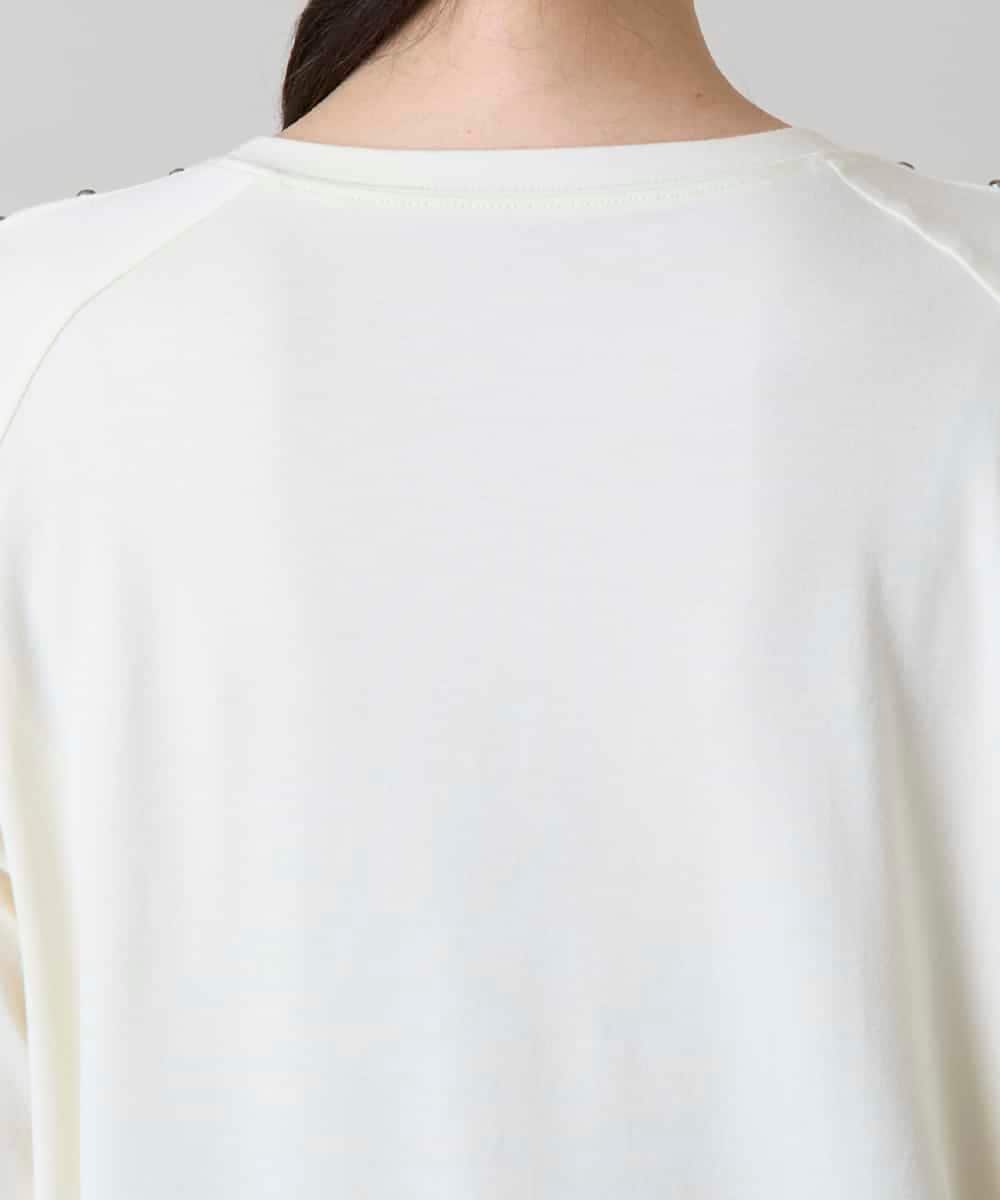 RSKLD15390 TRUNK HIROKO KOSHINO(ヒロココシノ) スタッズアクセントデザインカットソー/洗える アイボリー