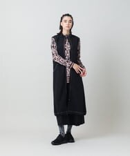 RSKLF18390 TRUNK HIROKO KOSHINO(ヒロココシノ) ロゴ総柄プリントチュニックカットソー/日本製/洗える ピンク