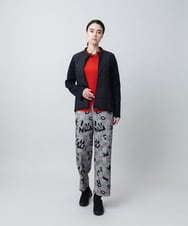 RSLAD05490 TRUNK HIROKO KOSHINO(ヒロココシノ) ロゴモチーフチェック柄パンツ/洗える グレー