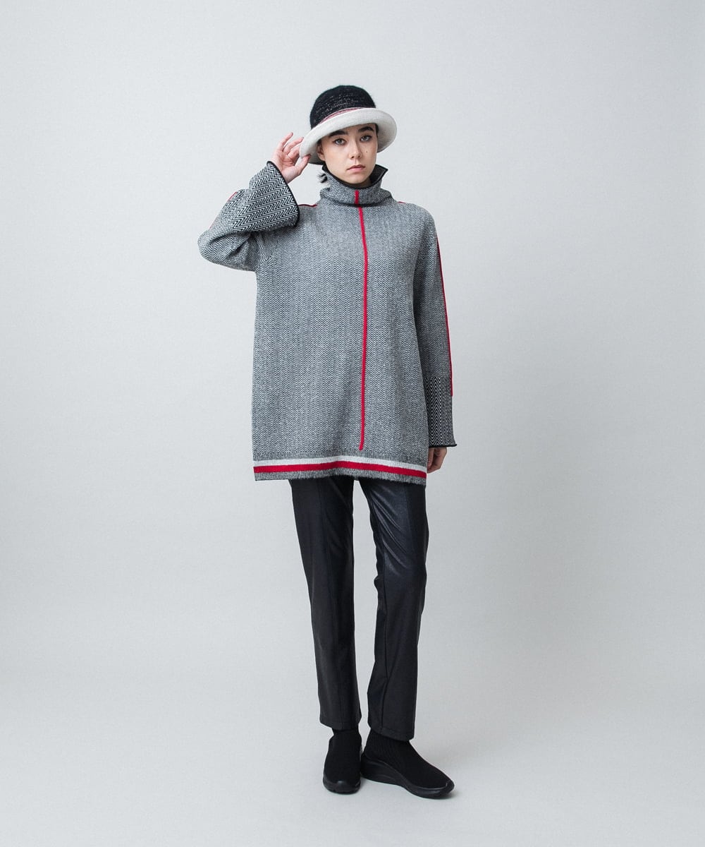 RSLAD18390 TRUNK HIROKO KOSHINO(ヒロココシノ) レザーライクスリムパンツ/洗える ブラック