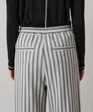RSLAE04390 TRUNK HIROKO KOSHINO(ヒロココシノ) 裾ボタンストライプイージーパンツ/洗える グレー