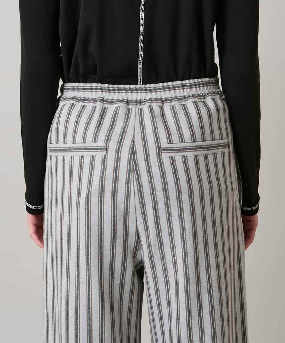 RSLAE04390 TRUNK HIROKO KOSHINO(ヒロココシノ) 裾ボタンストライプイージーパンツ/洗える グレー