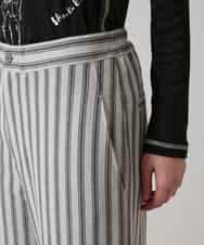 RSLAE04390 TRUNK HIROKO KOSHINO(ヒロココシノ) 裾ボタンストライプイージーパンツ/洗える グレー