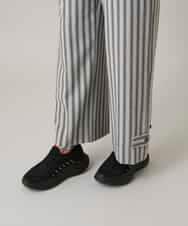 RSLAE04390 TRUNK HIROKO KOSHINO(ヒロココシノ) 裾ボタンストライプイージーパンツ/洗える グレー