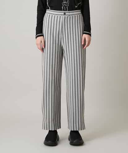 RSLAE04390  裾ボタンストライプイージーパンツ/洗える