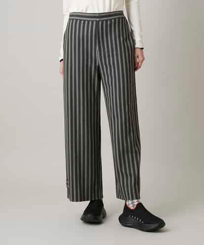RSLAE04390 TRUNK HIROKO KOSHINO 裾ボタンストライプイージーパンツ/洗える