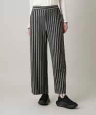RSLAE04390 TRUNK HIROKO KOSHINO(ヒロココシノ) 裾ボタンストライプイージーパンツ/洗える ダークグレー