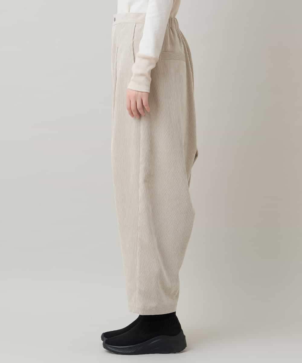 RSLAE10390 TRUNK HIROKO KOSHINO(ヒロココシノ) コーデュロイサルエルパンツ /洗える ベージュ