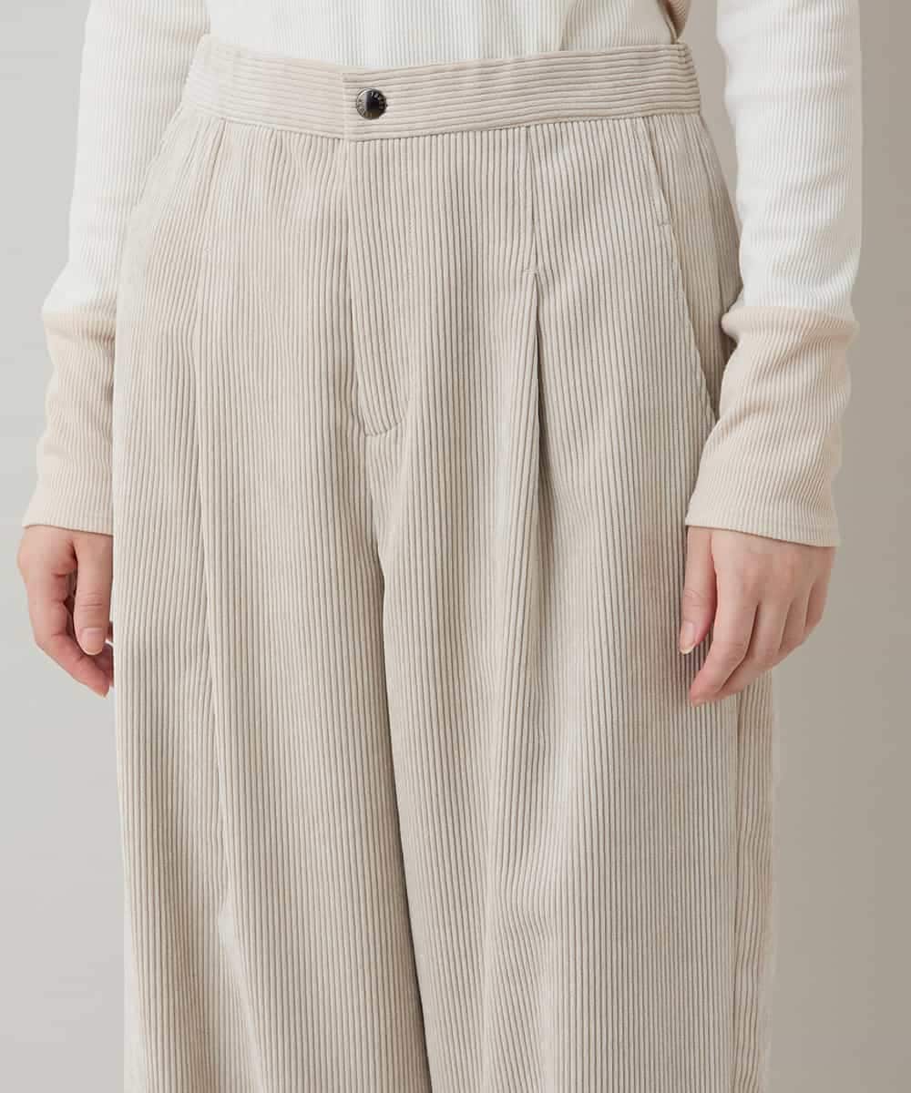 RSLAE10390 TRUNK HIROKO KOSHINO(ヒロココシノ) コーデュロイサルエルパンツ /洗える ベージュ
