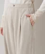 RSLAE10390 TRUNK HIROKO KOSHINO(ヒロココシノ) コーデュロイサルエルパンツ /洗える ベージュ