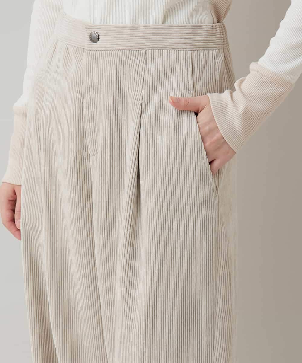 RSLAE10390 TRUNK HIROKO KOSHINO(ヒロココシノ) コーデュロイサルエルパンツ /洗える ベージュ