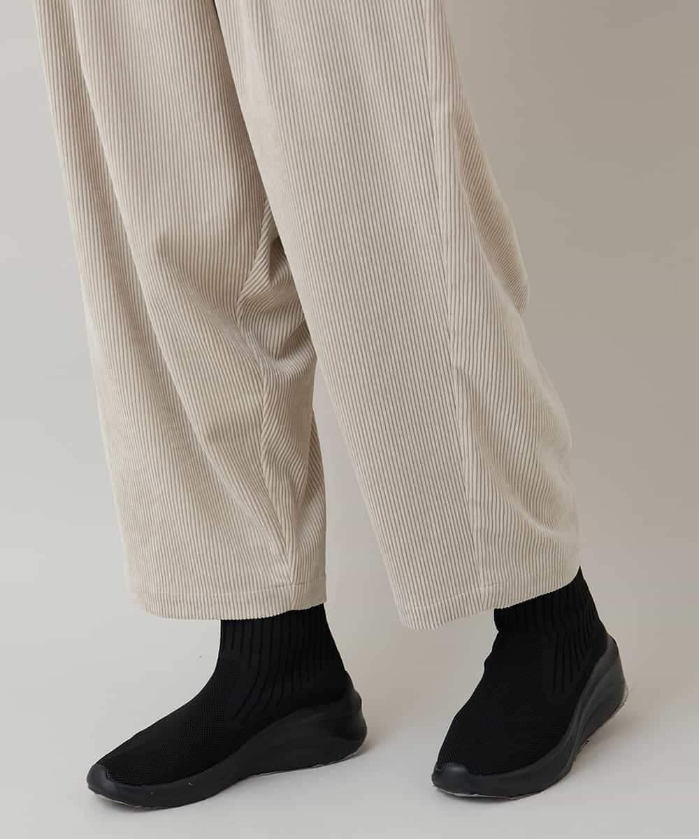 RSLAE10390 TRUNK HIROKO KOSHINO(ヒロココシノ) コーデュロイサルエルパンツ /洗える ベージュ