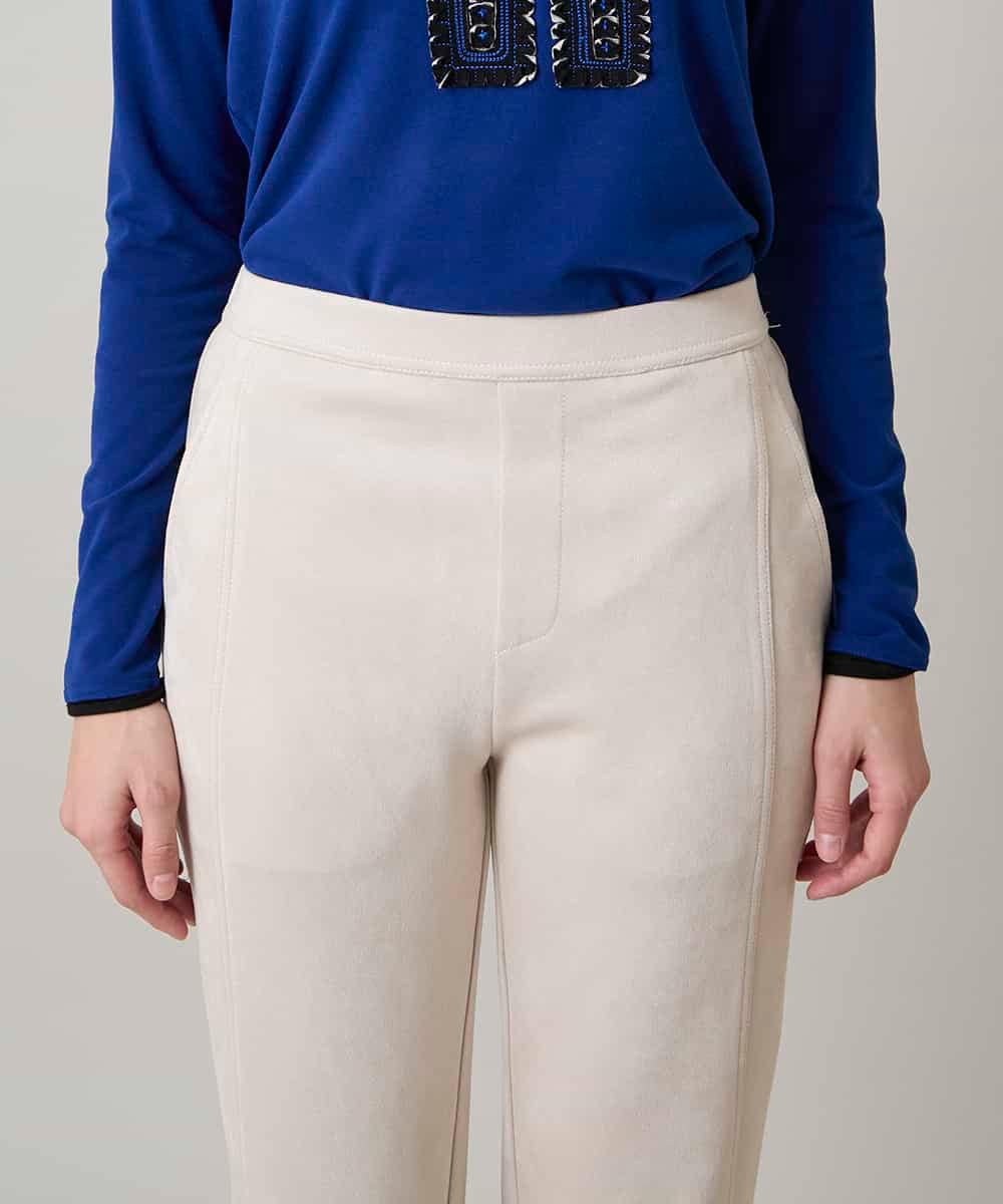 RSLAE14360 TRUNK HIROKO KOSHINO(ヒロココシノ) スエードライクシルエットパンツ/洗える ベージュ