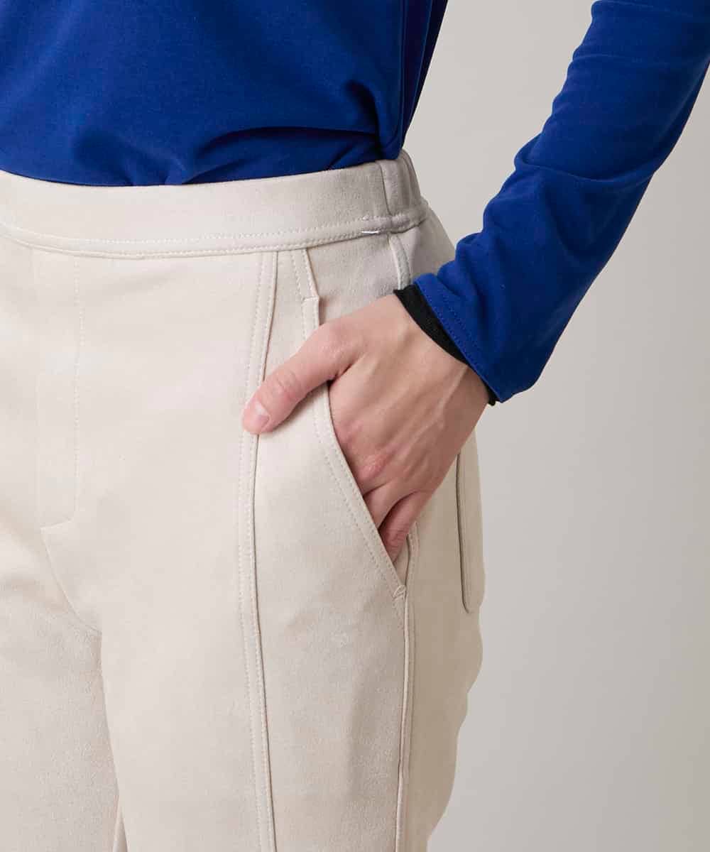 RSLAE14360 TRUNK HIROKO KOSHINO(ヒロココシノ) スエードライクシルエットパンツ/洗える ベージュ