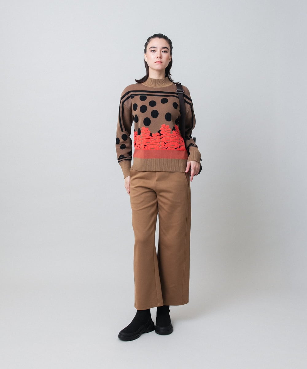 RSLAG19360 TRUNK HIROKO KOSHINO(ヒロココシノ) ダンボールニットスウェットパンツ/洗える ベージュ