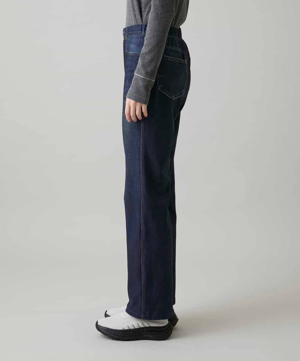 RSLAH06430 TRUNK HIROKO KOSHINO(ヒロココシノ) 3Dデニムプリント裏起毛ストレッチパンツ/洗える ネイビー