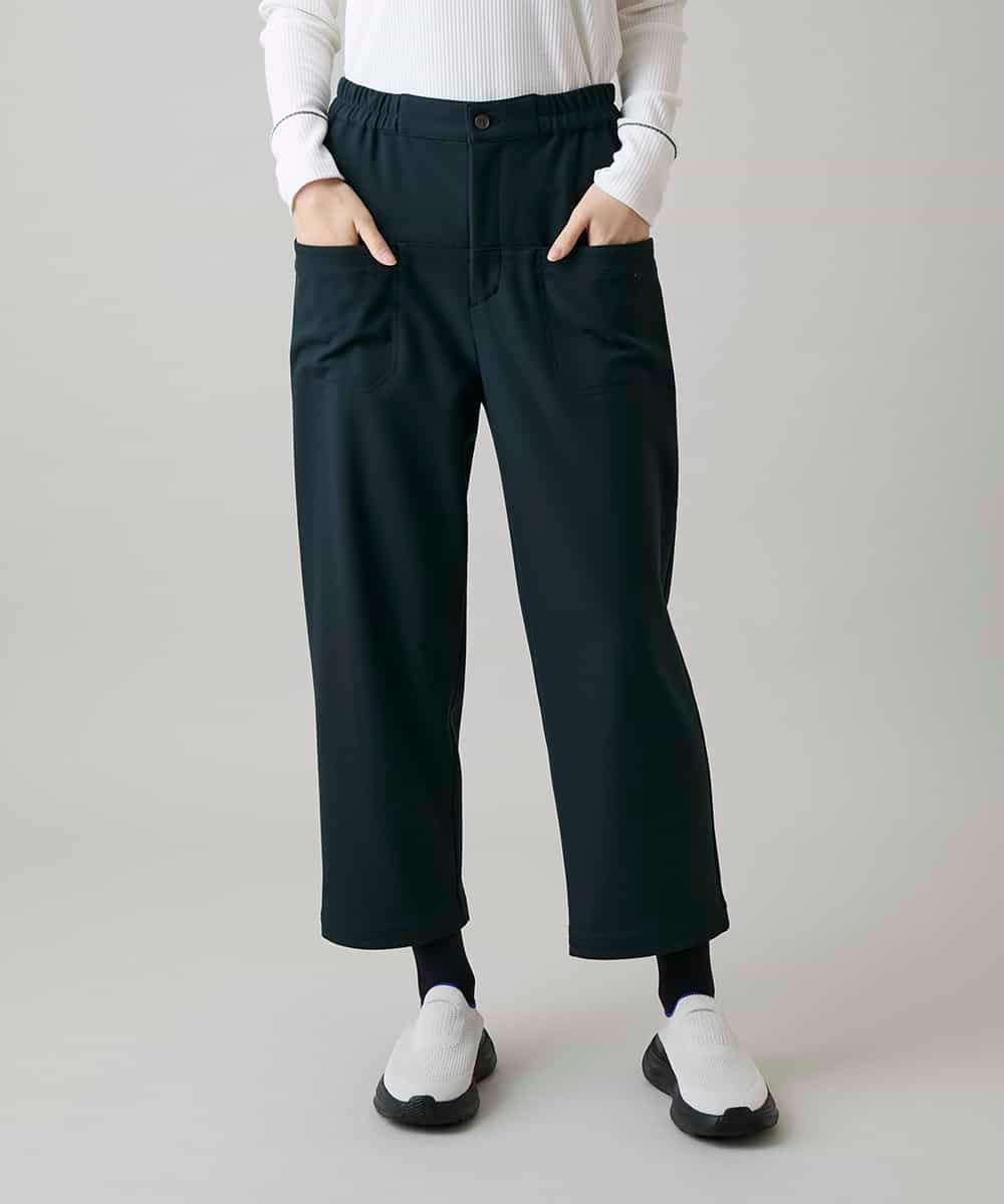 RSLAH14390 TRUNK HIROKO KOSHINO(ヒロココシノ) 裏起毛ストレッチクロップドパンツ/洗える ネイビー