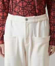 RSLAH14390 TRUNK HIROKO KOSHINO(ヒロココシノ) 裏起毛ストレッチクロップドパンツ/洗える アイボリー