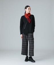 RSLAX34390 TRUNK HIROKO KOSHINO(ヒロココシノ) 3Dチェックプリントワイドパンツ ダークグレー