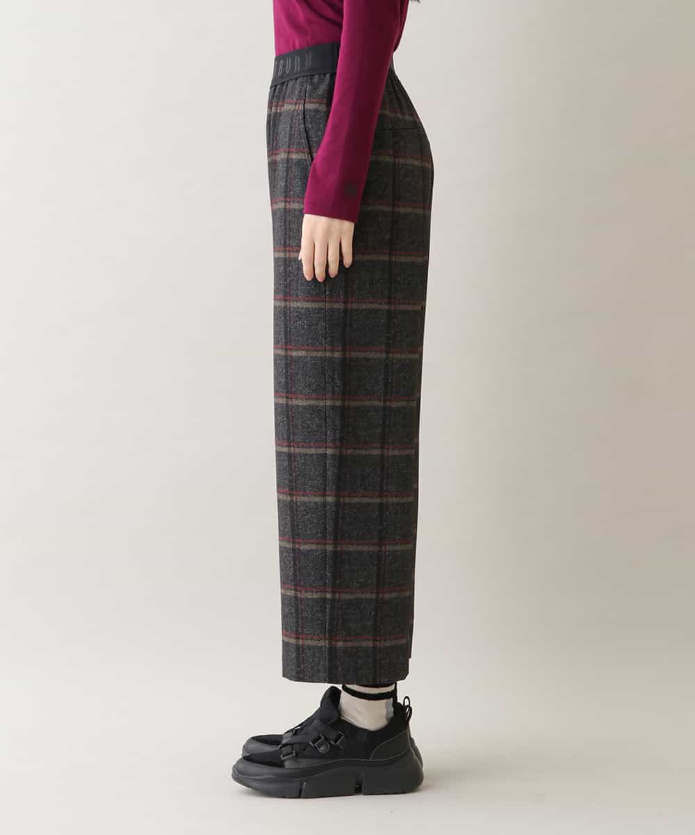 RSLAX34390 TRUNK HIROKO KOSHINO(ヒロココシノ) 3Dチェックプリントワイドパンツ ダークグレー