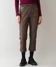 RSLAX44350 TRUNK HIROKO KOSHINO(ヒロココシノ) 【日本製/洗濯機で洗える】３Ｄデニムプリントクロップドパンツ ベージュ