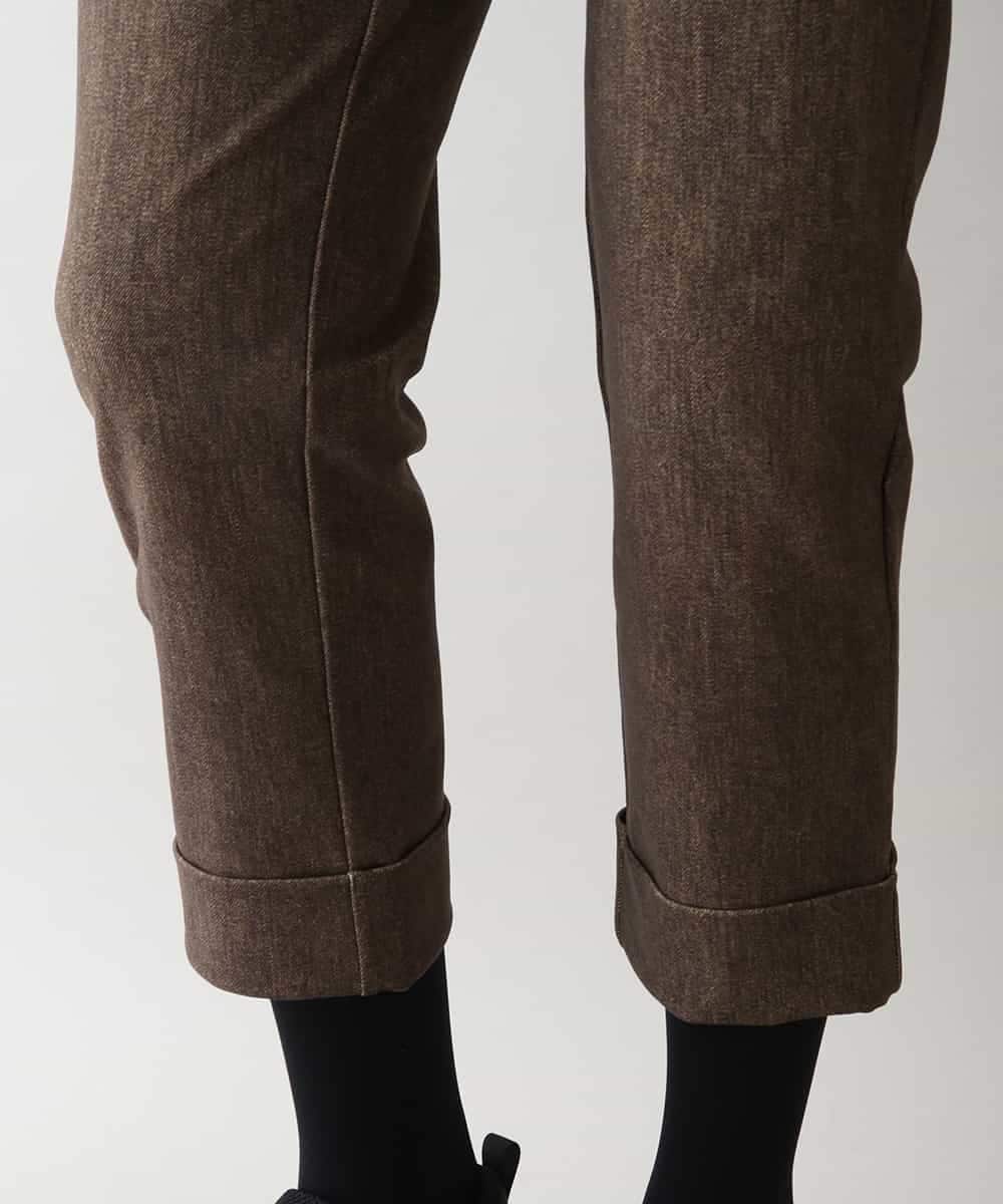 RSLAX44350 TRUNK HIROKO KOSHINO(ヒロココシノ) 【日本製/洗濯機で洗える】３Ｄデニムプリントクロップドパンツ ベージュ