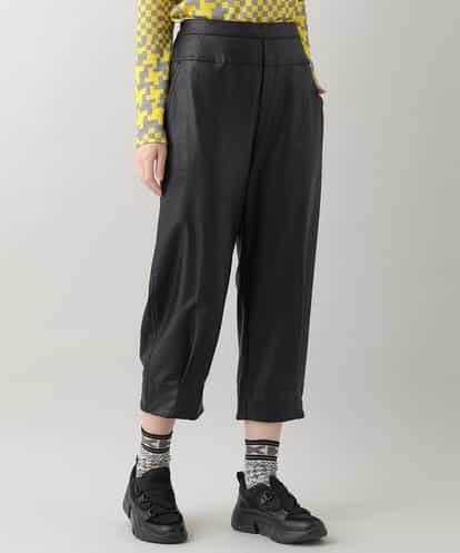 RSLAX50360 TRUNK HIROKO KOSHINO 【洗濯機で洗える】ストレッチレザーワイドフォルムパンツ