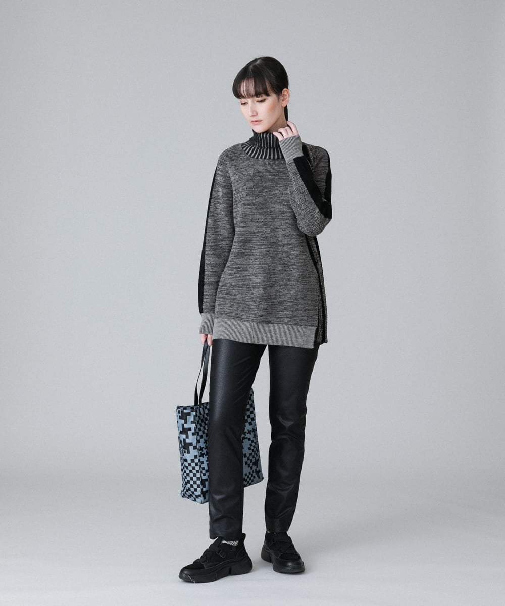 RSLAX51360 TRUNK HIROKO KOSHINO(ヒロココシノ) 【洗濯機で洗える】ストレッチレザースリムパンツ ブラック