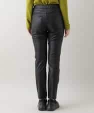 RSLAX51360 TRUNK HIROKO KOSHINO(ヒロココシノ) 【洗濯機で洗える】ストレッチレザースリムパンツ ブラック