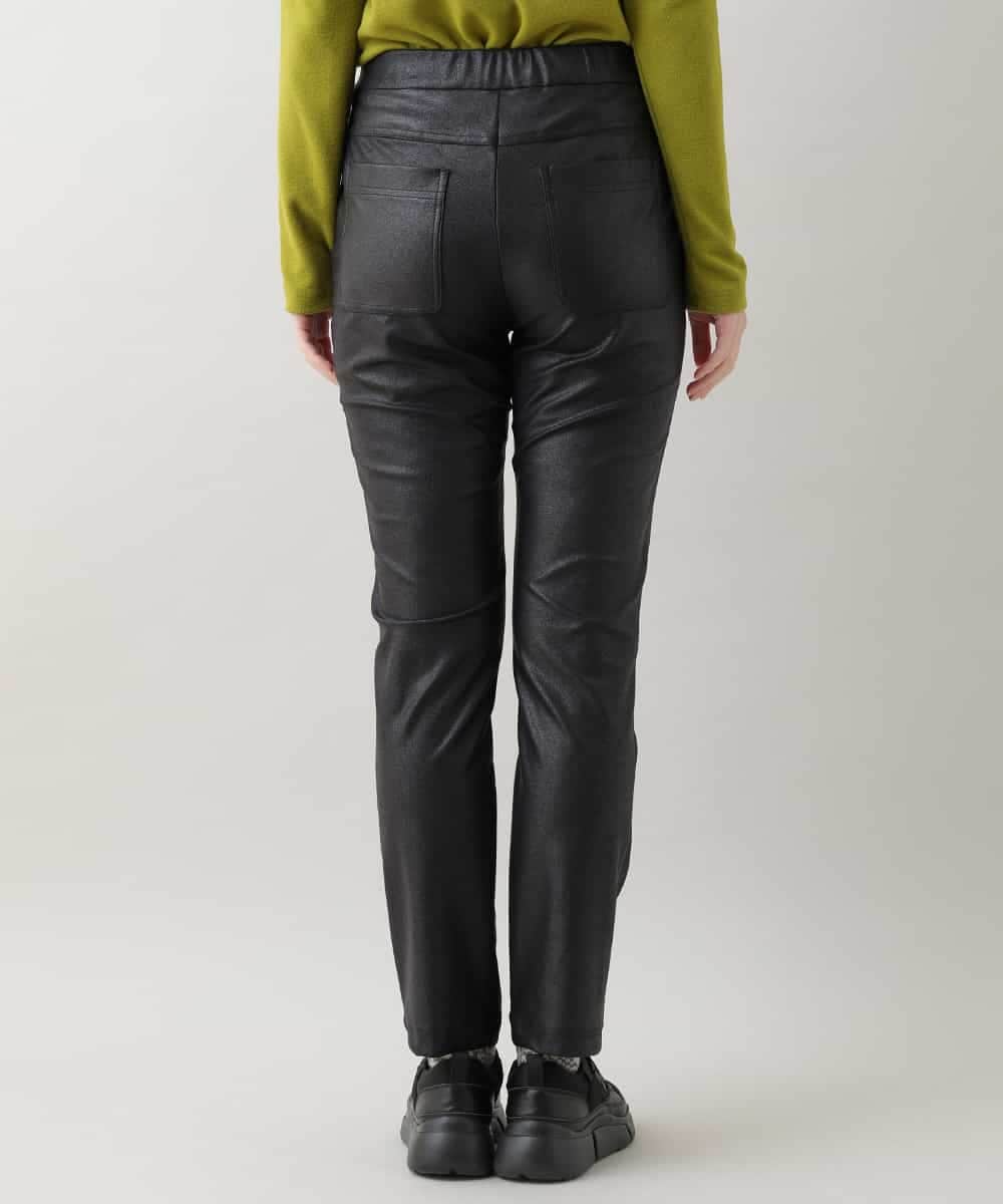 RSLAX51360 TRUNK HIROKO KOSHINO(ヒロココシノ) 【洗濯機で洗える】ストレッチレザースリムパンツ ブラック