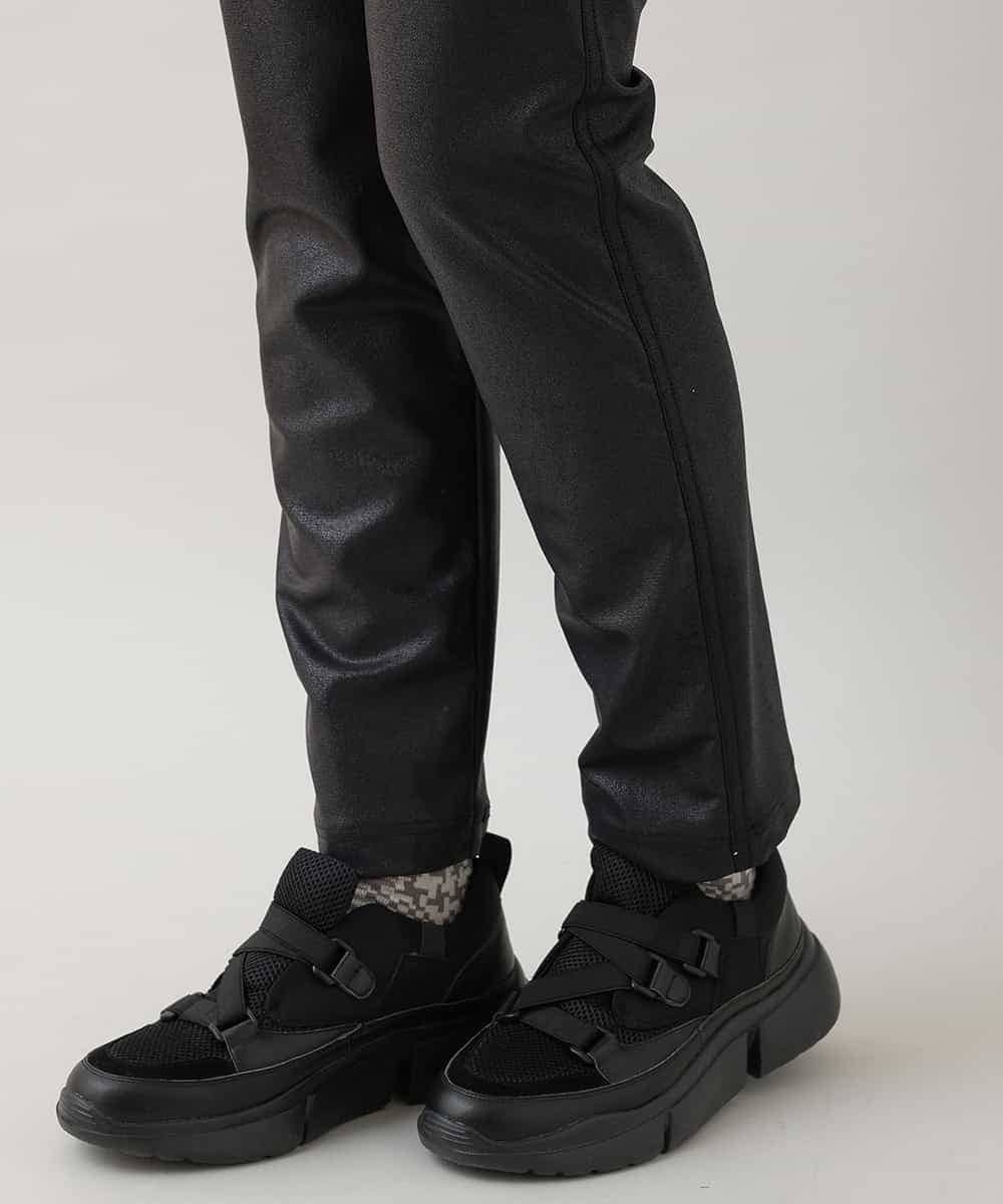 RSLAX51360 TRUNK HIROKO KOSHINO(ヒロココシノ) 【洗濯機で洗える】ストレッチレザースリムパンツ ブラック