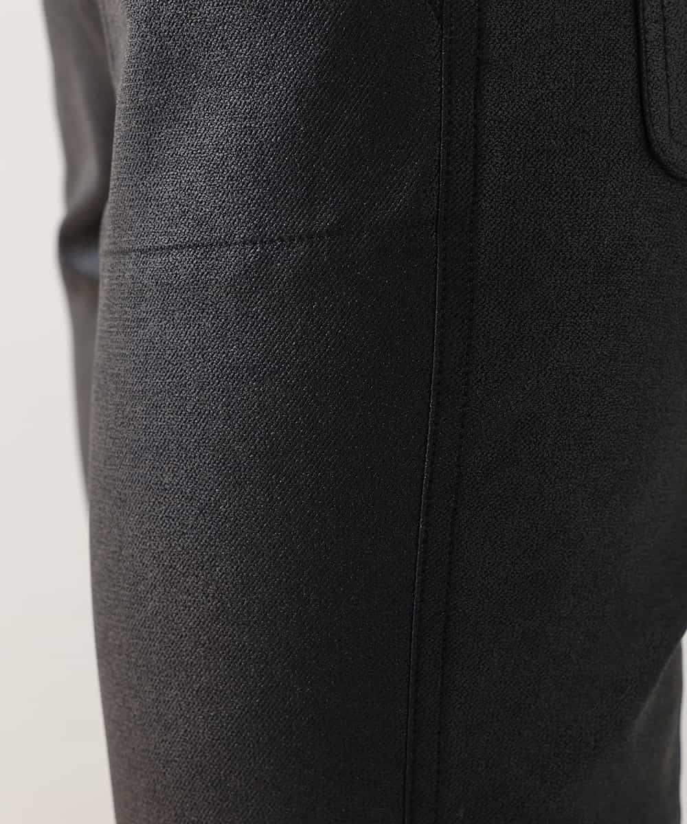 RSLAX51360 TRUNK HIROKO KOSHINO(ヒロココシノ) 【洗濯機で洗える】ストレッチレザースリムパンツ ブラック