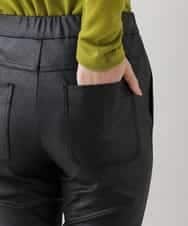 RSLAX51360 TRUNK HIROKO KOSHINO(ヒロココシノ) 【洗濯機で洗える】ストレッチレザースリムパンツ ブラック