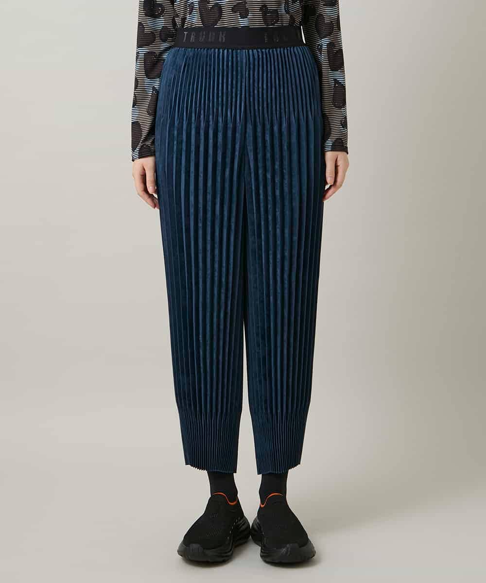 RSLCD07460 TRUNK HIROKO KOSHINO(ヒロココシノ) エコスエードアコーディオンプリーツパンツ ブルー