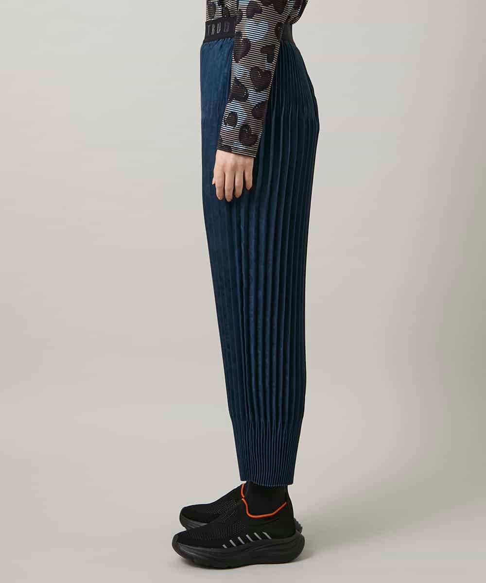 RSLCD07460 TRUNK HIROKO KOSHINO(ヒロココシノ) エコスエードアコーディオンプリーツパンツ ブルー