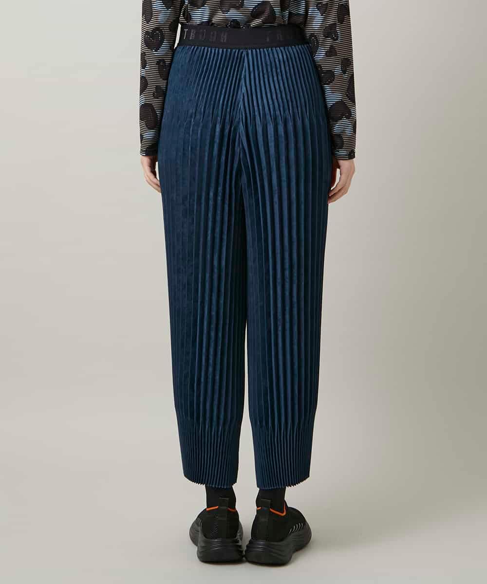 RSLCD07460 TRUNK HIROKO KOSHINO(ヒロココシノ) エコスエードアコーディオンプリーツパンツ ブルー