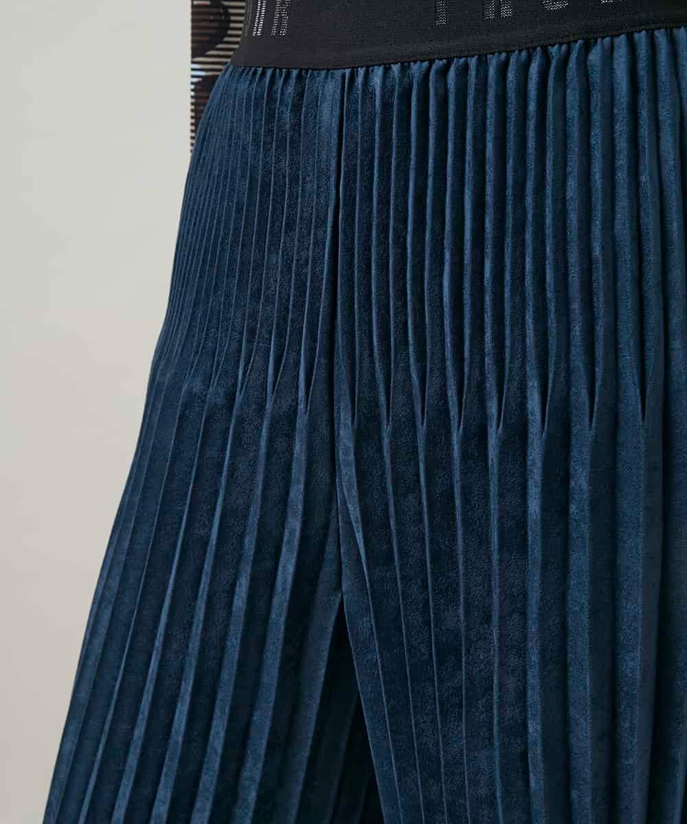 RSLCD07460 TRUNK HIROKO KOSHINO(ヒロココシノ) エコスエードアコーディオンプリーツパンツ ブルー