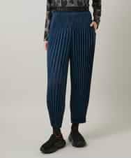 RSLCD07460 TRUNK HIROKO KOSHINO(ヒロココシノ) エコスエードアコーディオンプリーツパンツ ブルー