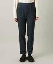 RSLCD15430 TRUNK HIROKO KOSHINO(ヒロココシノ) 裏起毛3Dデニムスリムパンツ/洗える ネイビー