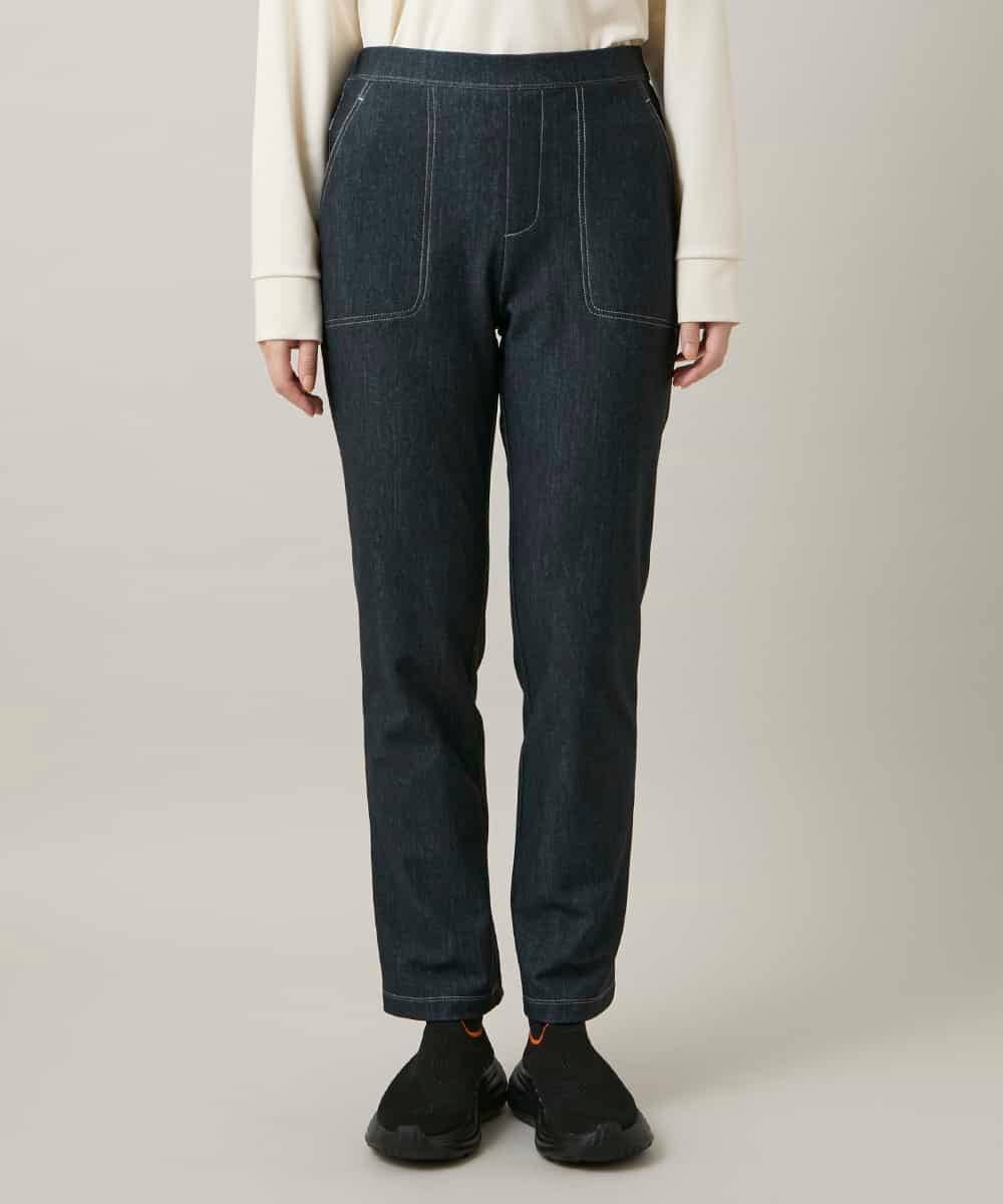 RSLCD15430 TRUNK HIROKO KOSHINO(ヒロココシノ) 裏起毛3Dデニムスリムパンツ/洗える ネイビー